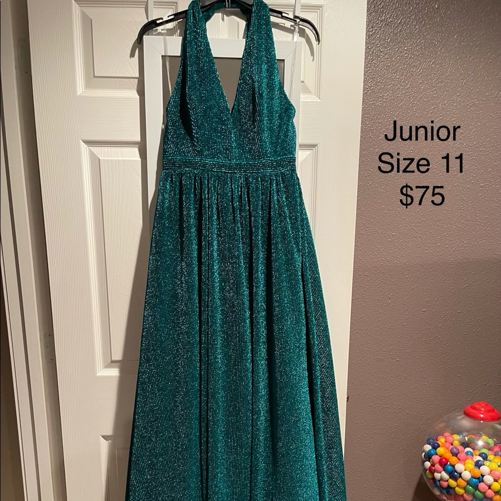 Dark green prom dress